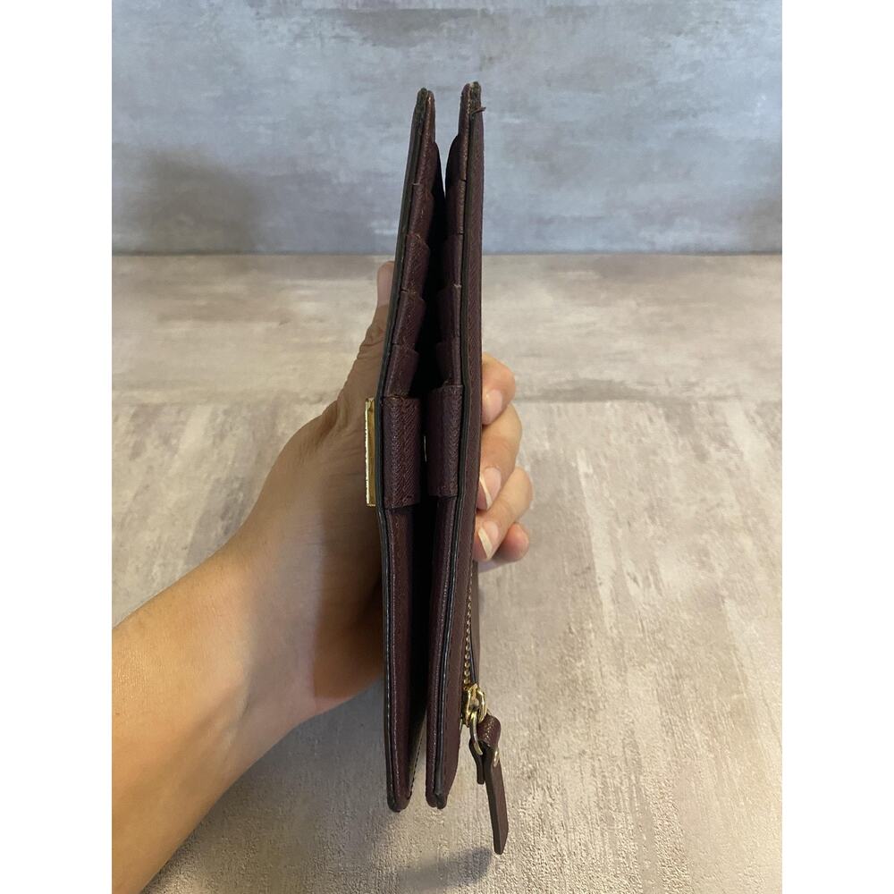 Kate Spade New York Wallet Womens Burgundy Saffiano Continental Zip Pocket - Picture 4 of 13